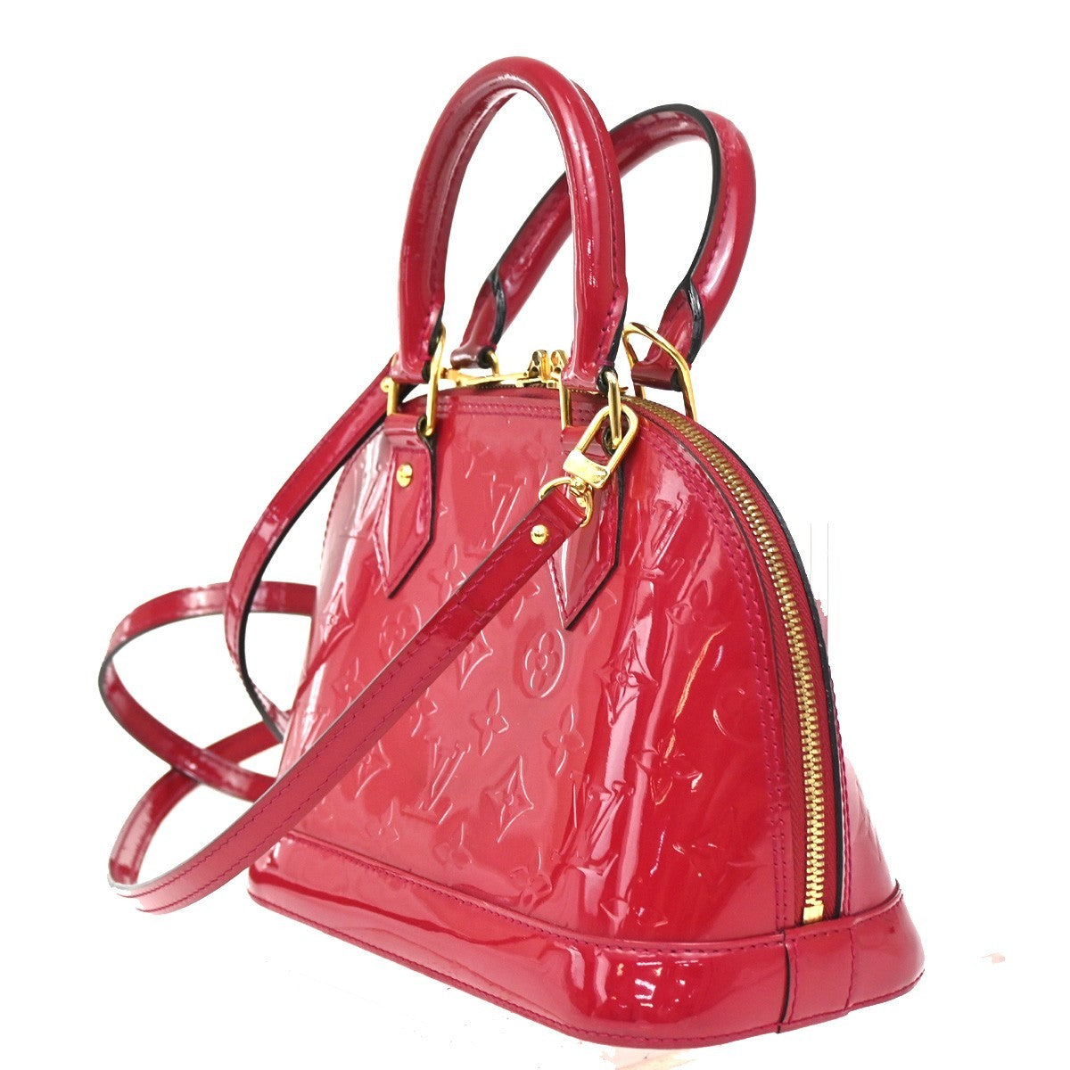 Louis Vuitton Alma Handbag Monogram Vernis, PINK, PATENT_LEATHER, Handbag