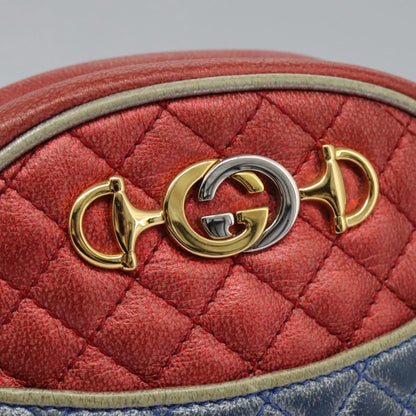 Gucci Trapuntata Camera Shoulder Bag Lambskin, RED, LEATHER, Shoulder bag