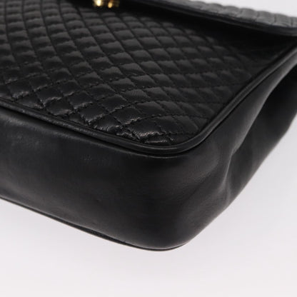 Bally Vintage Chain Shoulder Bag Quilted Leather, Black, Leather, Shoulder Bag