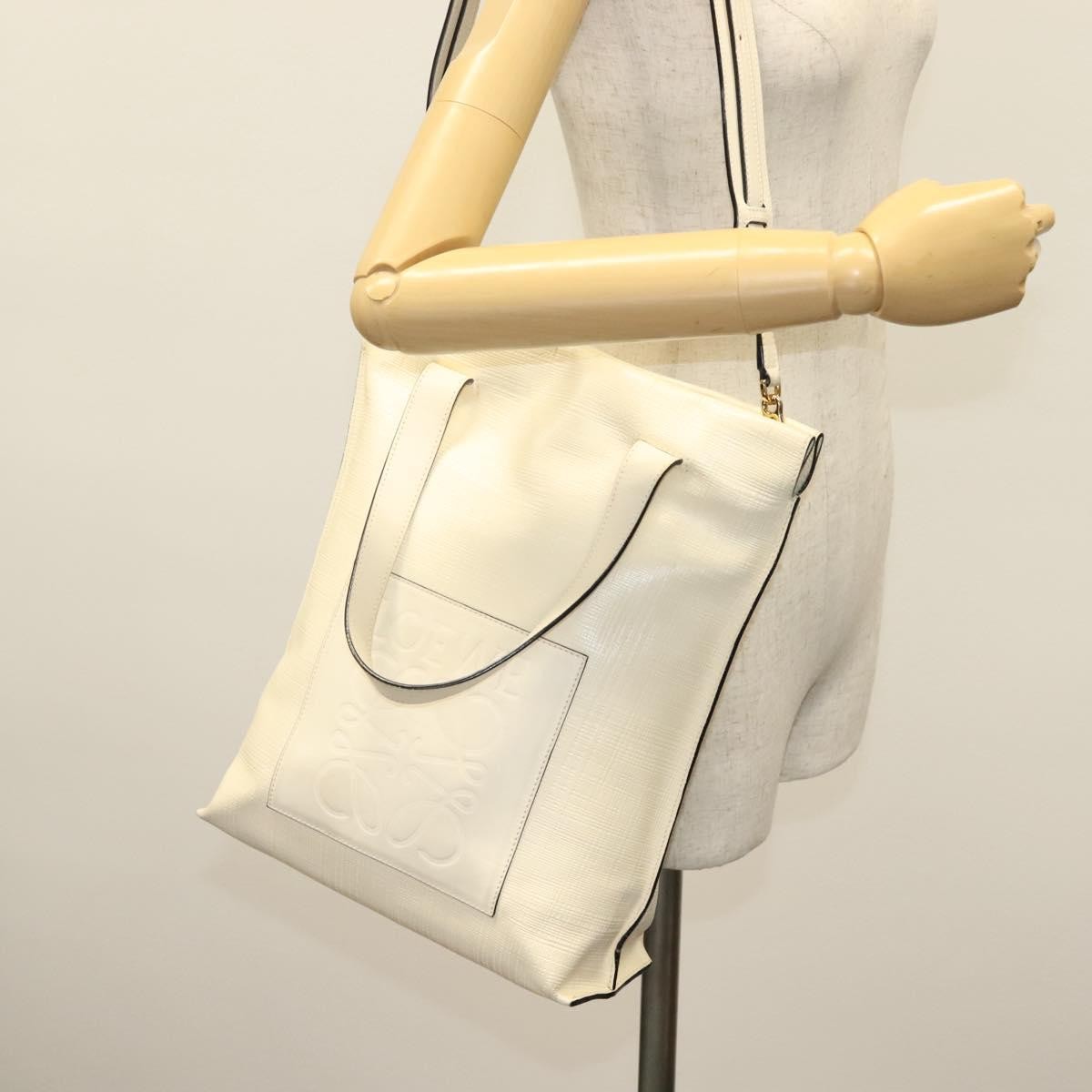 Loewe Shopper Tote Leather, ECRU, LEATHER, Tote bag