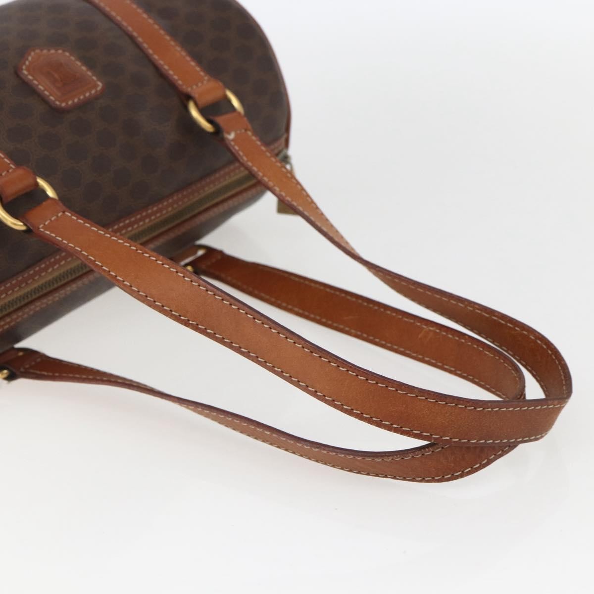 Celine Vintage Macadam Handbag Canvas and Leather, BROWN, CANVAS, Handbag