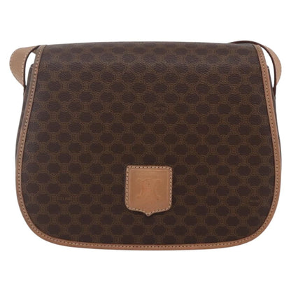 Celine Macadam Shoulder Bag PVC Leather, BROWN, CANVAS, Shoulder bag