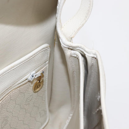 Christian Dior Vintage Honeycomb Flap Crossbody Bag Canvas and Leather, WHITE, CANVAS, Shoulder bag