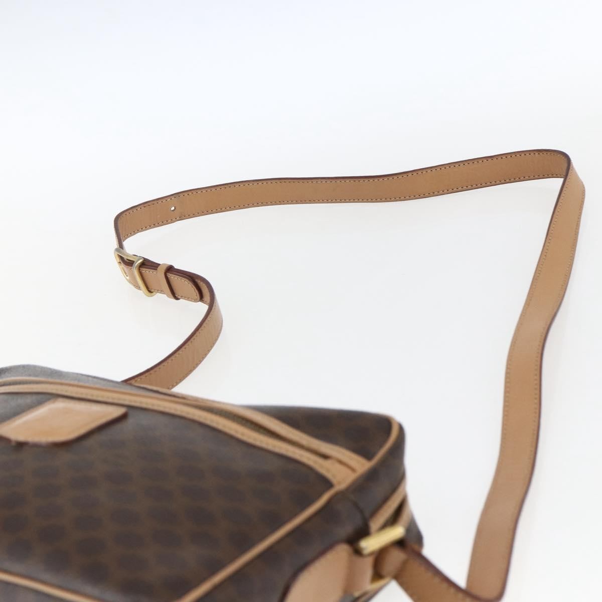 Celine Vintage Macadam Shoulder Bag Canvas and Leather, BROWN, CANVAS, Shoulder bag