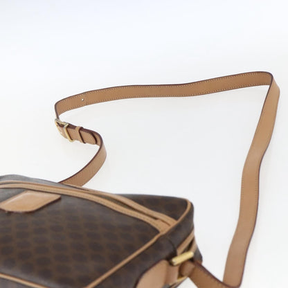 Celine Vintage Macadam Shoulder Bag Canvas and Leather, BROWN, CANVAS, Shoulder bag