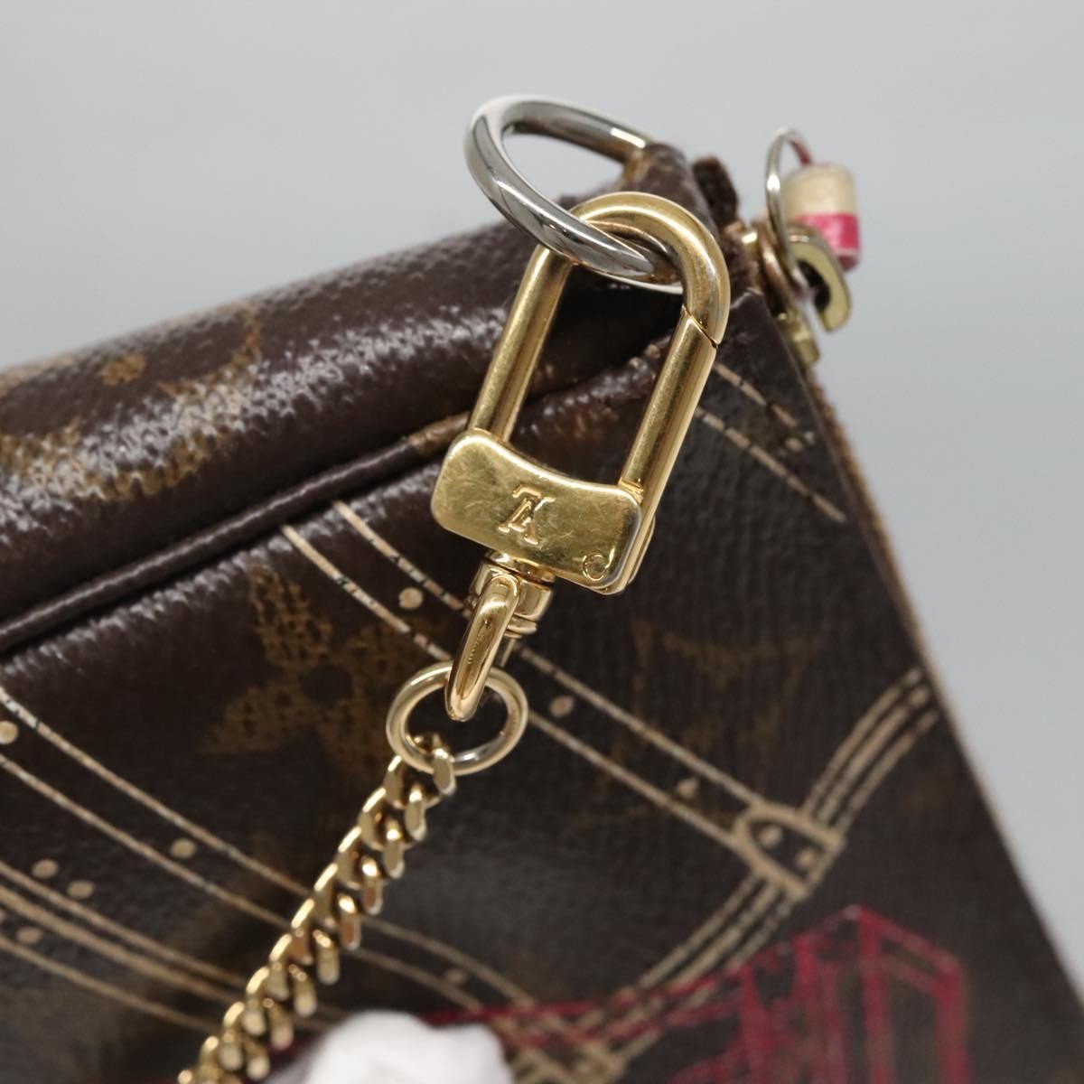 Louis Vuitton Pochette Accessoires Limited Edition Christmas Animation Monogram Canvas, BROWN, CANVAS, Clutche & pouche