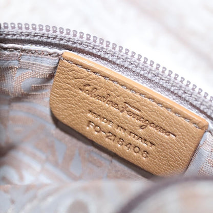 Salvatore Ferragamo Vintage Handbag Leather, BROWN, LEATHER, Handbag