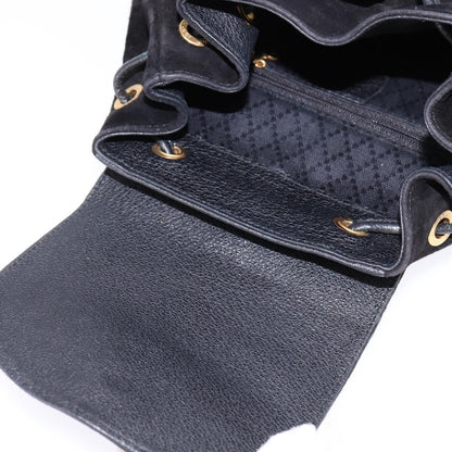 Gucci Vintage Bamboo Backpack Suede, BLACK, SUEDE, Backpack