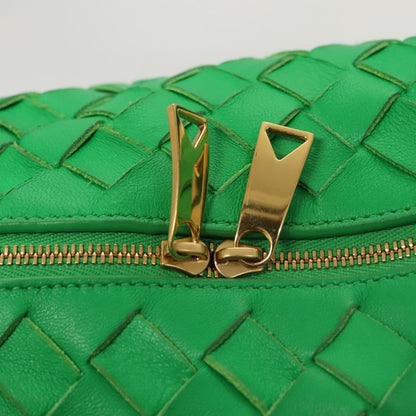Bottega Veneta Loop Crossbody Bag Intrecciato Nappa, GREEN, LEATHER, Crossbody bag