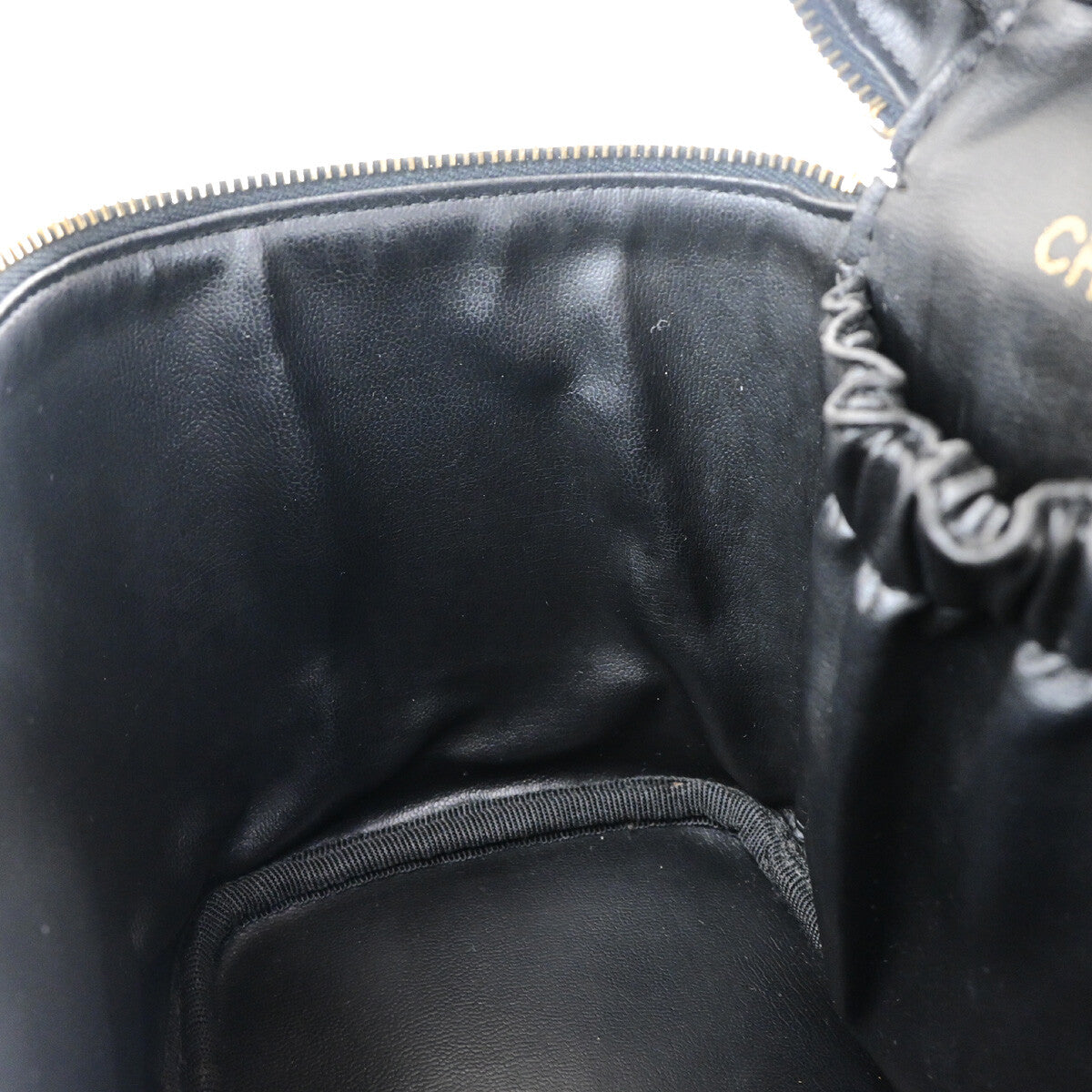 Chanel Vanity pouch Leather, BLACK, LEATHER, Toiletry Case