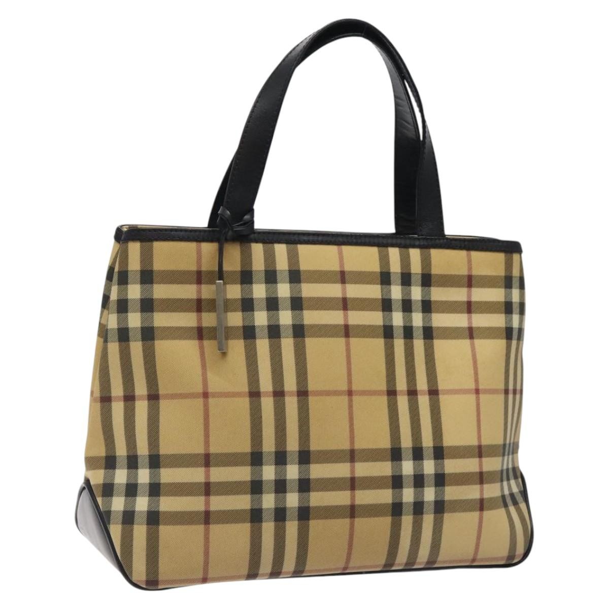 Burberry Nova Check Tote Canvas and Leather, BEIGE, CANVAS, Tote bag