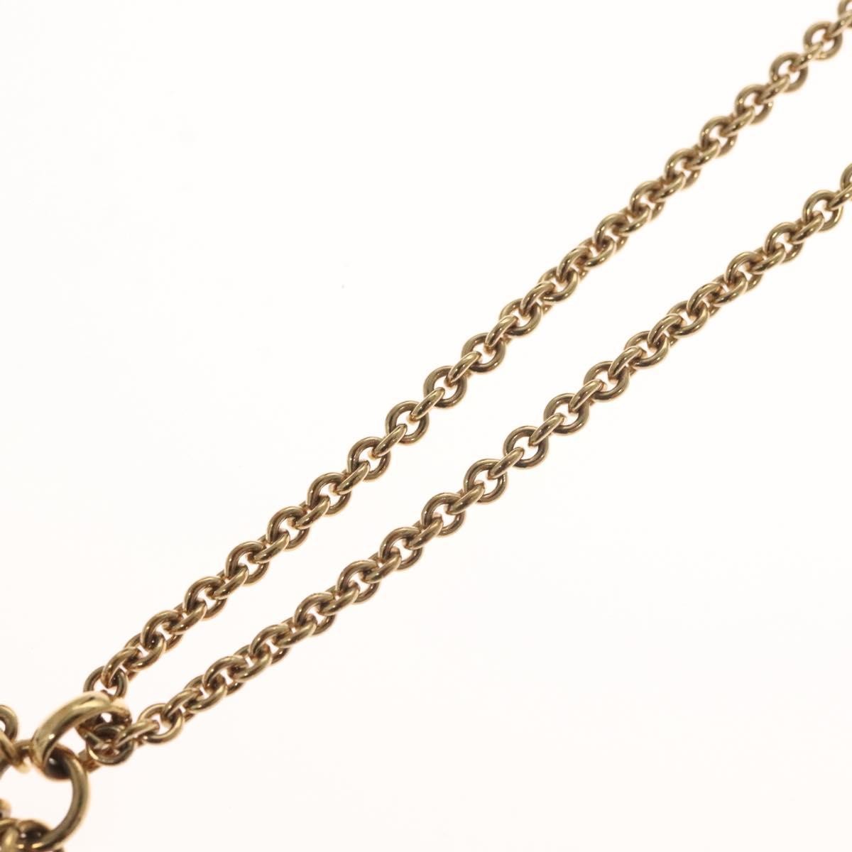 Christian Dior Logo Necklace Crystal Embellished Metal, GOLD, METAL, Necklace