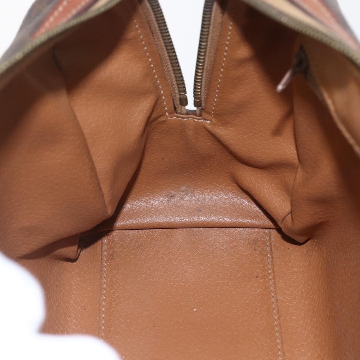Celine Boston Bag Triomphe Coated Canvas, BROWN, CANVAS, Handbag