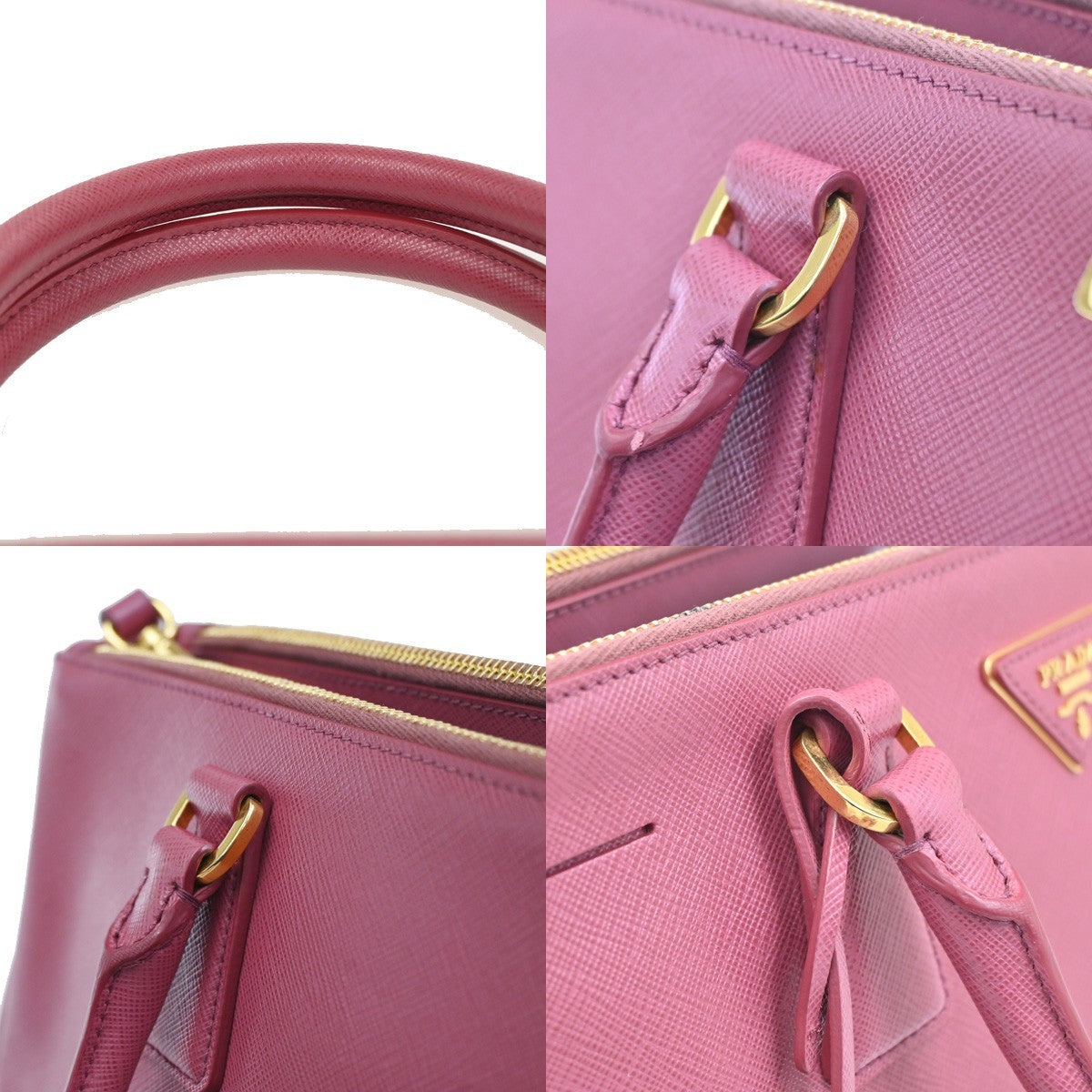 Prada Lux Open Tote Saffiano Leather, Pink, Leather, Tote Bag