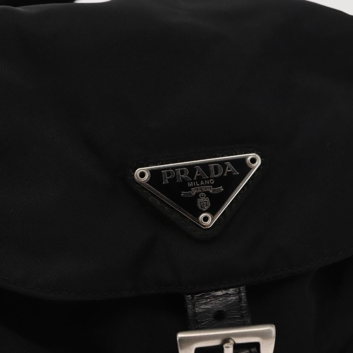 Prada Double Front Pocket Backpack Tessuto, BLACK, NYLON, Backpack
