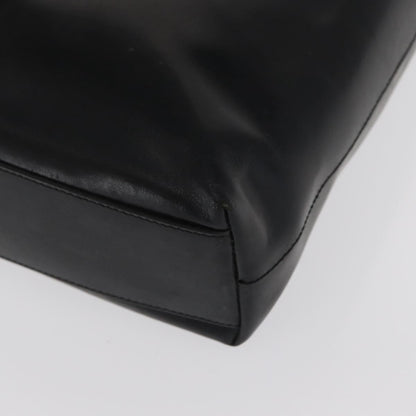 Prada Vintage Tote Leather, BLACK, LEATHER, Tote bag