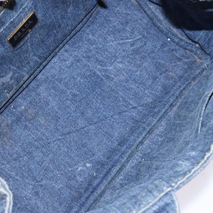 Prada Canapa Convertible Tote Denim, BLUE, DENIM_JEANS, Tote bag