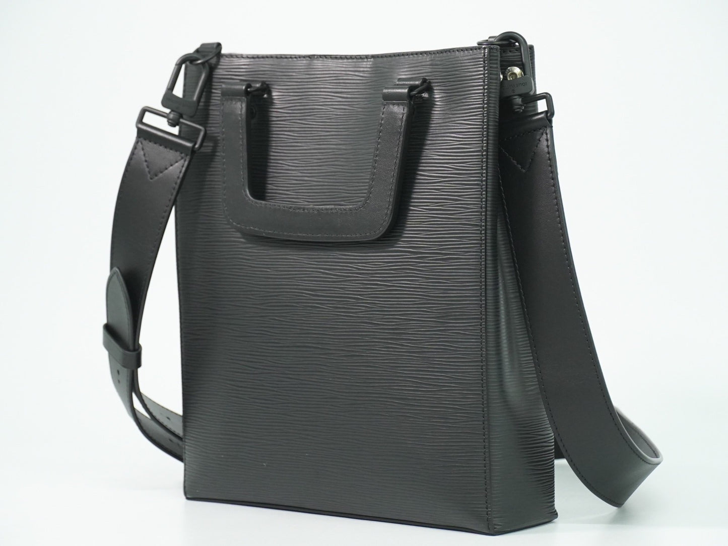 Louis Vuitton Sac Plat Fold Bag Epi Leather, BLACK, LEATHER, Handbag