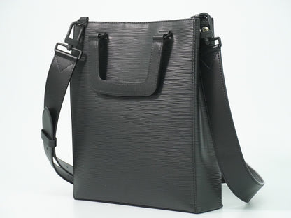 Louis Vuitton Sac Plat Fold Bag Epi Leather, BLACK, LEATHER, Handbag