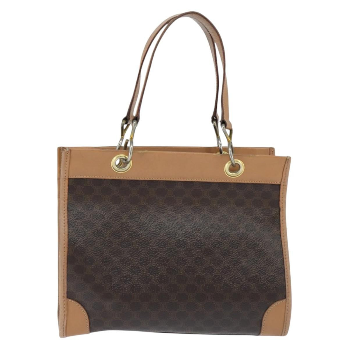 Celine Vintage Macadam Tote bag Canvas, BROWN, CANVAS, Tote bag