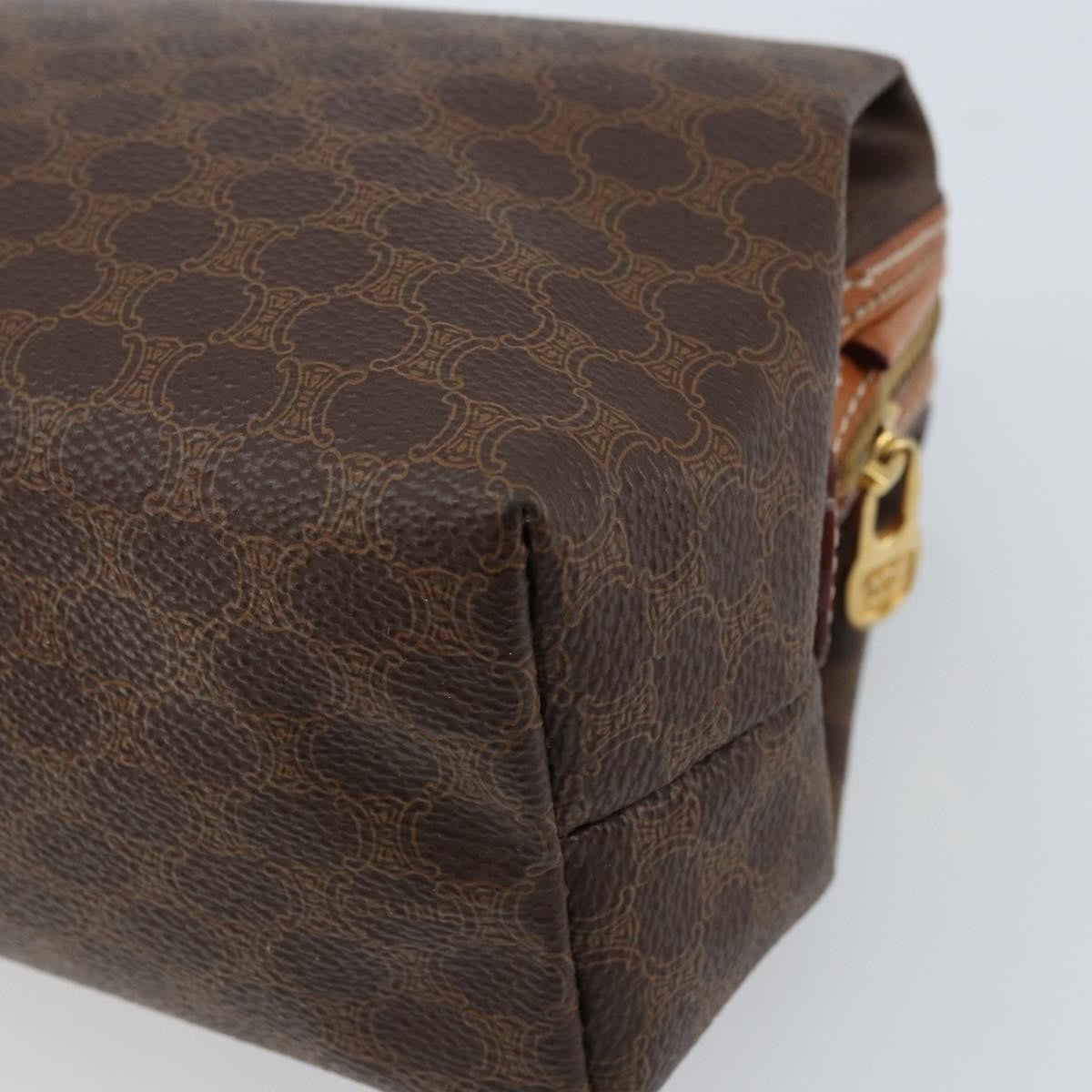 Celine Macadam Pochette Canvas and Leather, Brown, Canvas, Clutch
