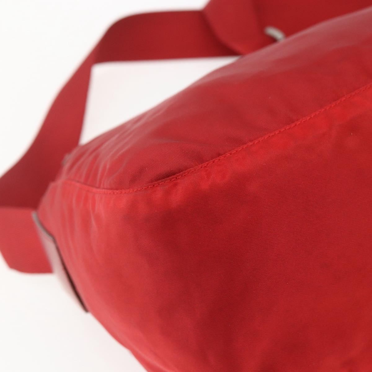 Prada Zip Buckle Messenger Bag Tessuto, Red, Nylon, Shoulder Bag