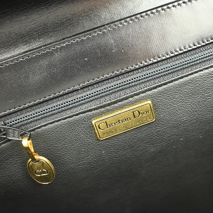 Christian Dior Vintage Handbag Leather, BLACK, LEATHER, Handbag