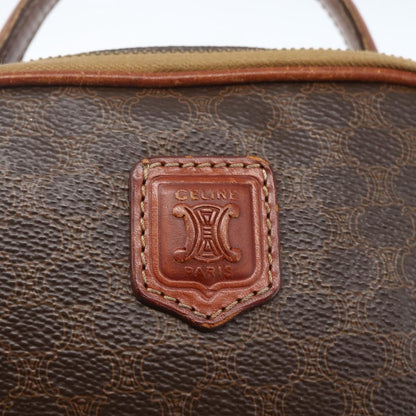 Celine Vintage Macadam Handbag Canvas and Leather, BROWN, CANVAS, Shoulder bag