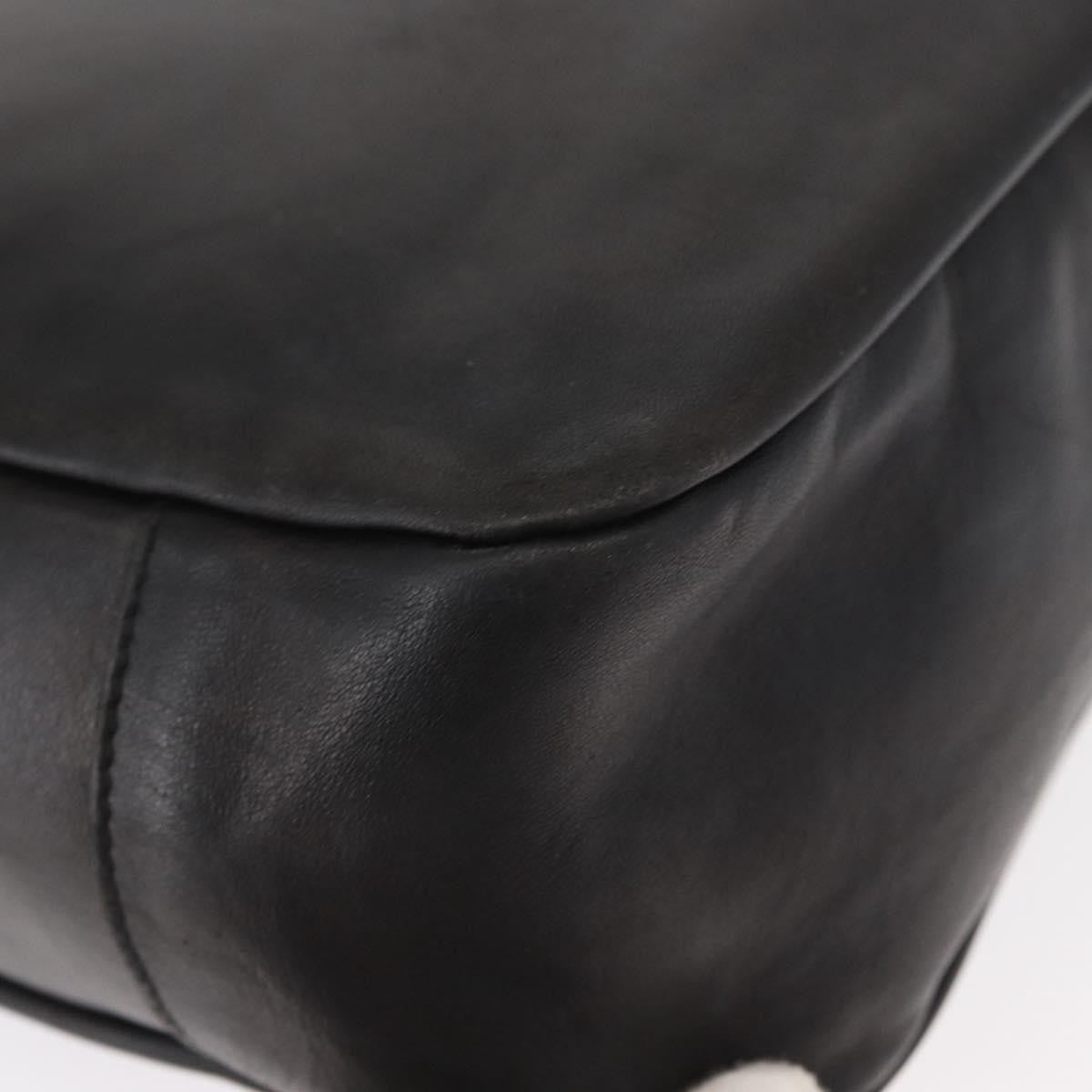 Salvatore Ferragamo Gancini Shoulder Bag Leather, BLACK, LEATHER, Shoulder bag