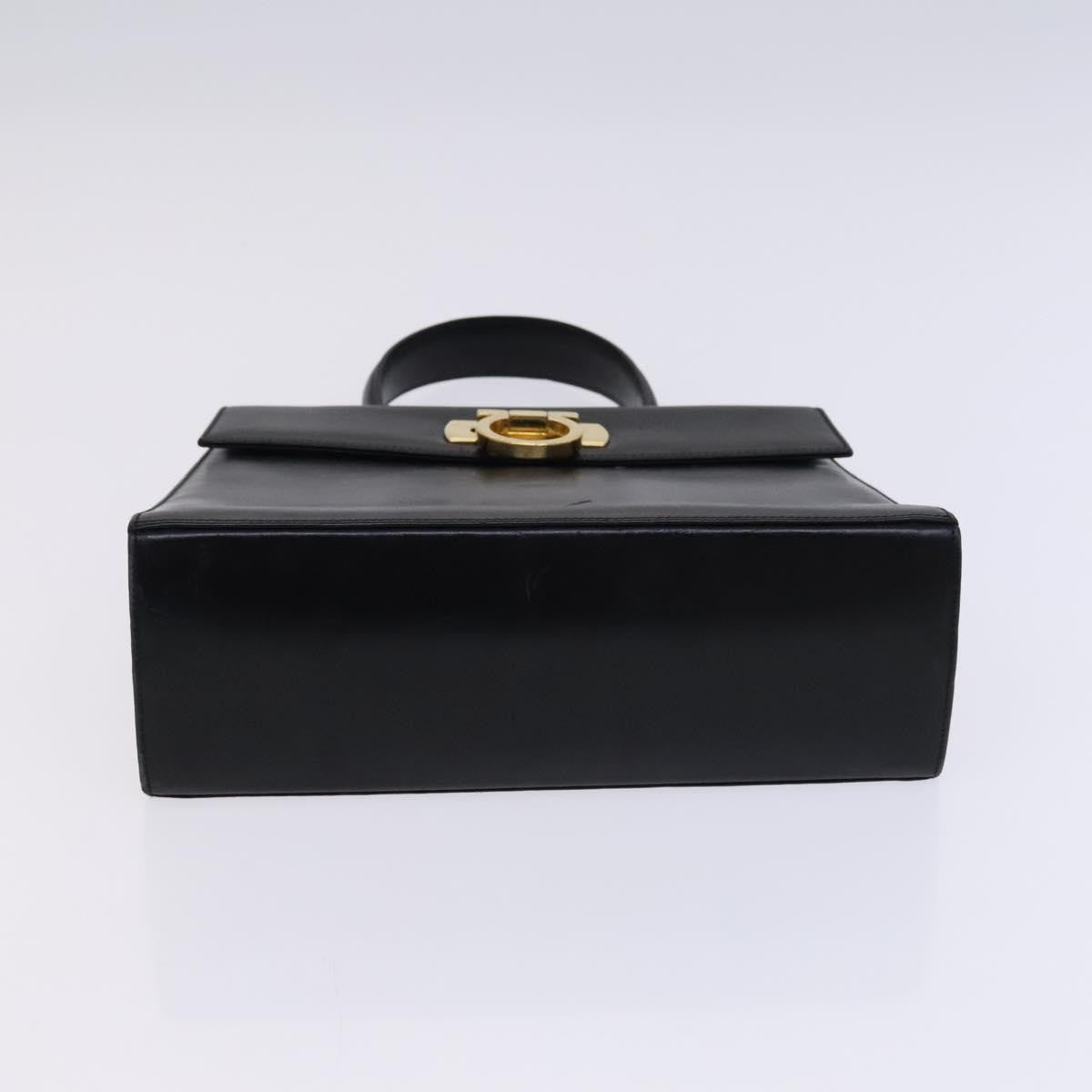 Salvatore Ferragamo Gancini Convertible Top Handle Bag Leather, BLACK, LEATHER, Handbag