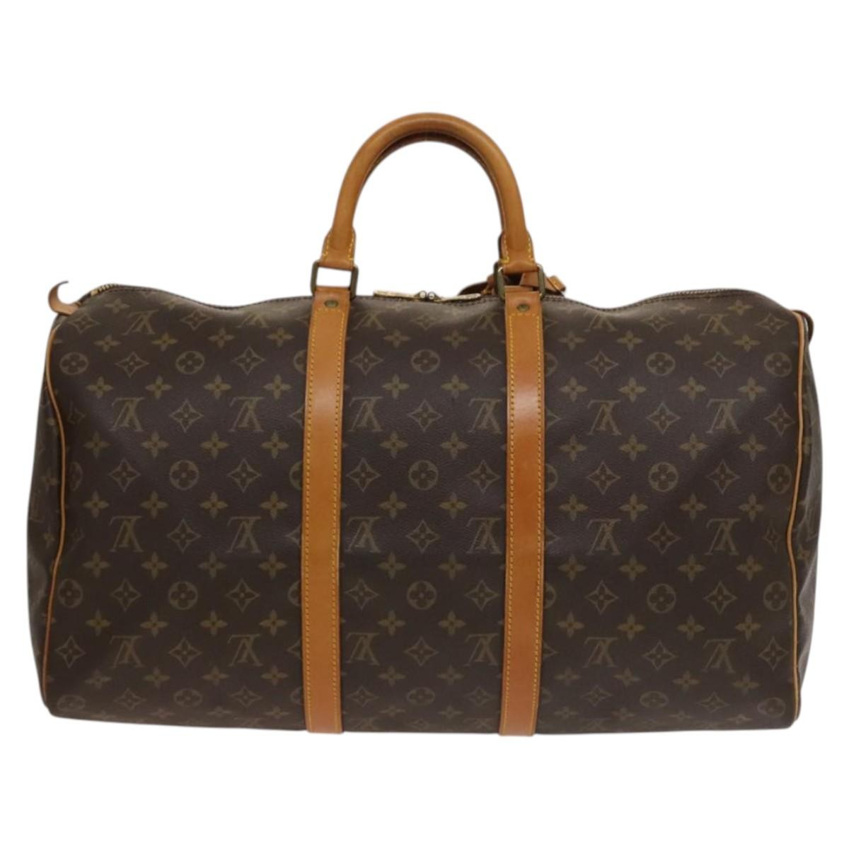 Louis Vuitton Keepall Bag Monogram Canvas, BROWN, CANVAS, Travel bag