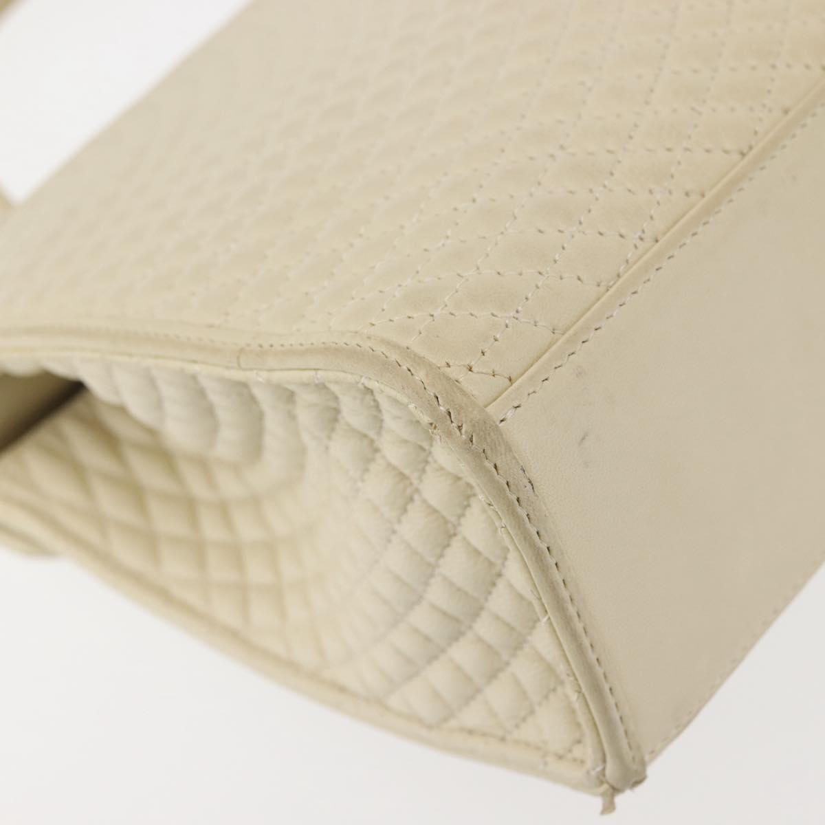 Bally Vintage Handbag Quilted Leather, Beige, Leather, Handbag