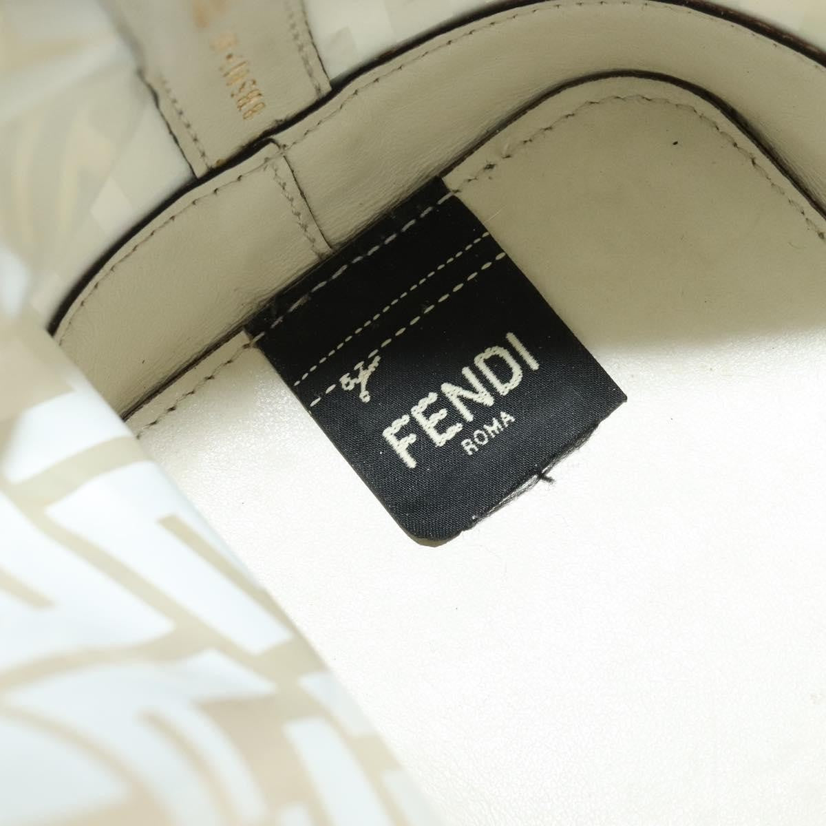 Fendi FF Logo Mon Tresor Bucket Bag Canvas, WHITE, CANVAS, Shoulder bag