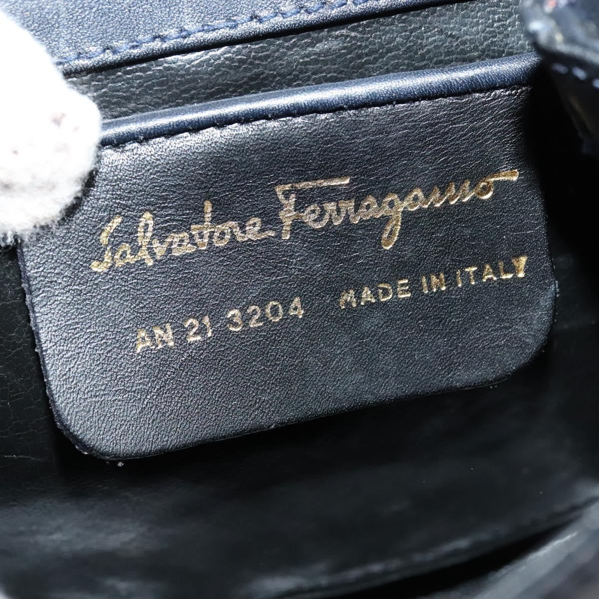 Salvatore Ferragamo Flap Shoulder Bag Leather, NAVY, LEATHER, Shoulder bag