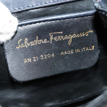 Salvatore Ferragamo Flap Shoulder Bag Leather, NAVY, LEATHER, Shoulder bag