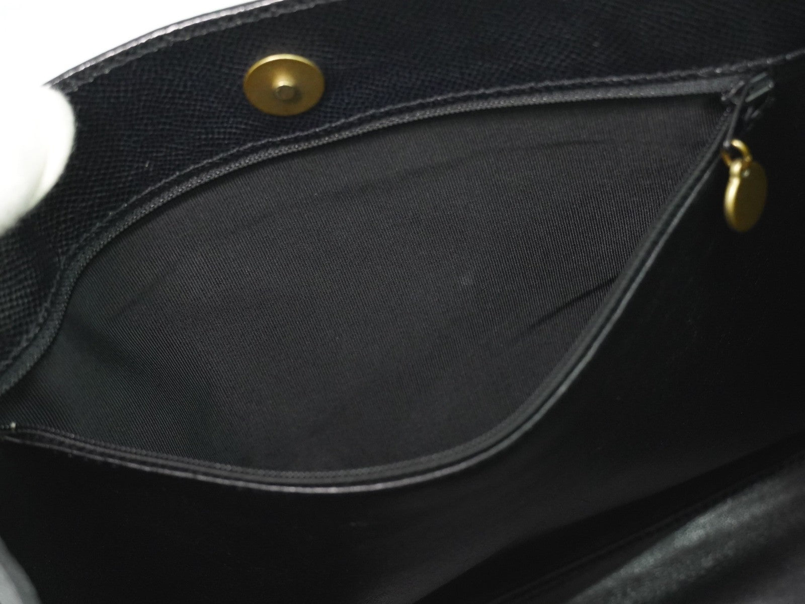 Chanel Vintage Logo Tote Leather, BLACK, LEATHER, Tote bag