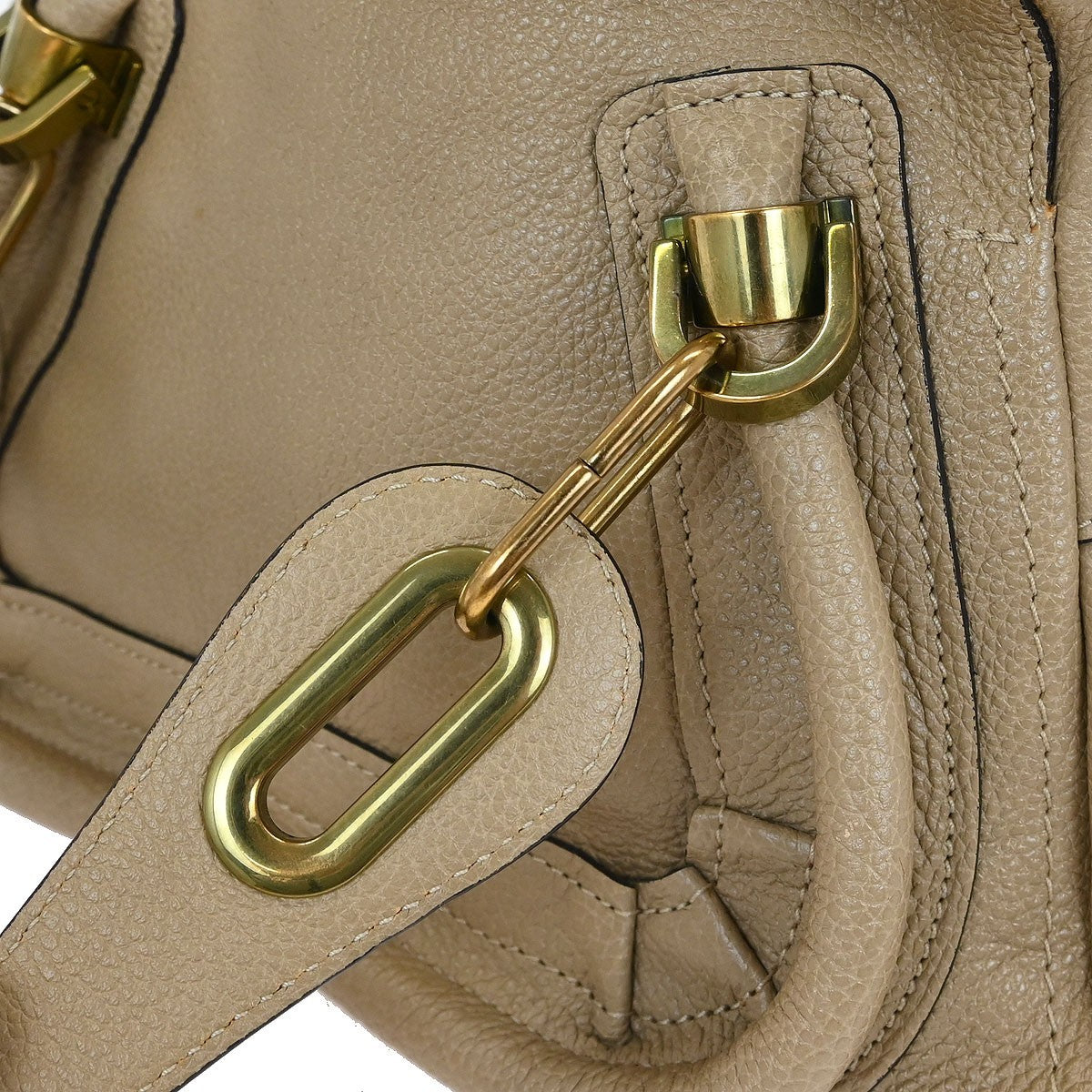 Chloe Paraty Top Handle Bag Leather, BEIGE, LEATHER, Handbag