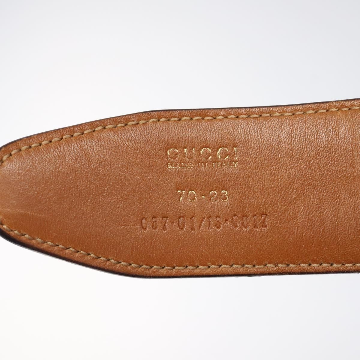 Gucci Round Buckle Belt Leather, Brown, Leather, Belt