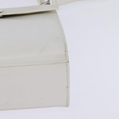 Celine Gancini Handbag Leather, WHITE, LEATHER, Handbag