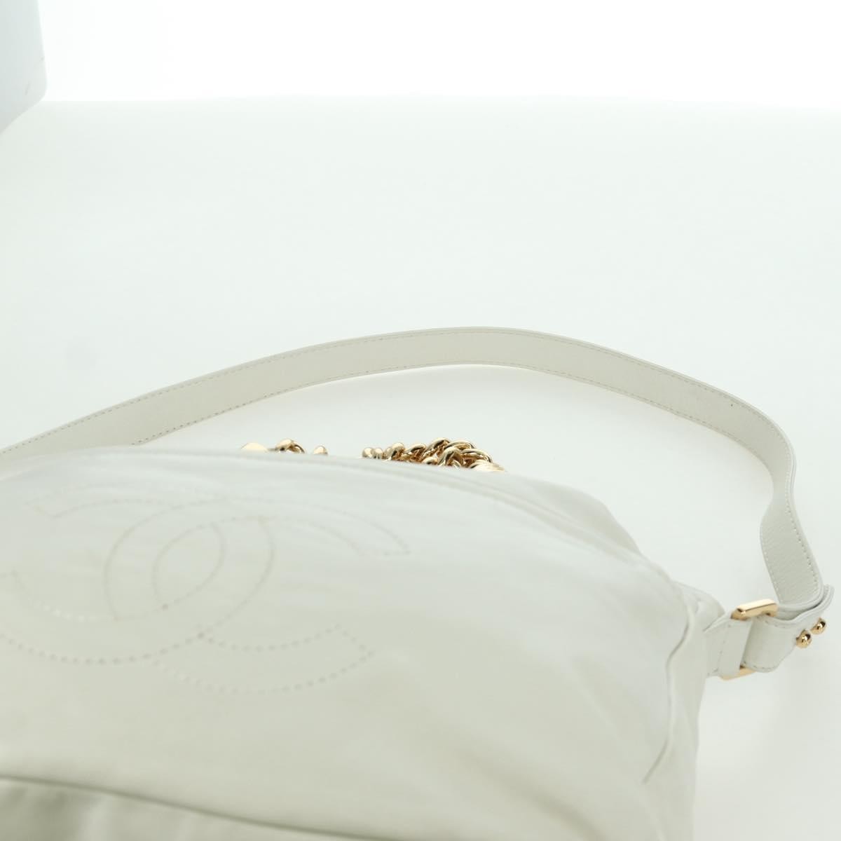 Chanel Rodeo Drive Hobo Leather, WHITE, LEATHER, Handbag