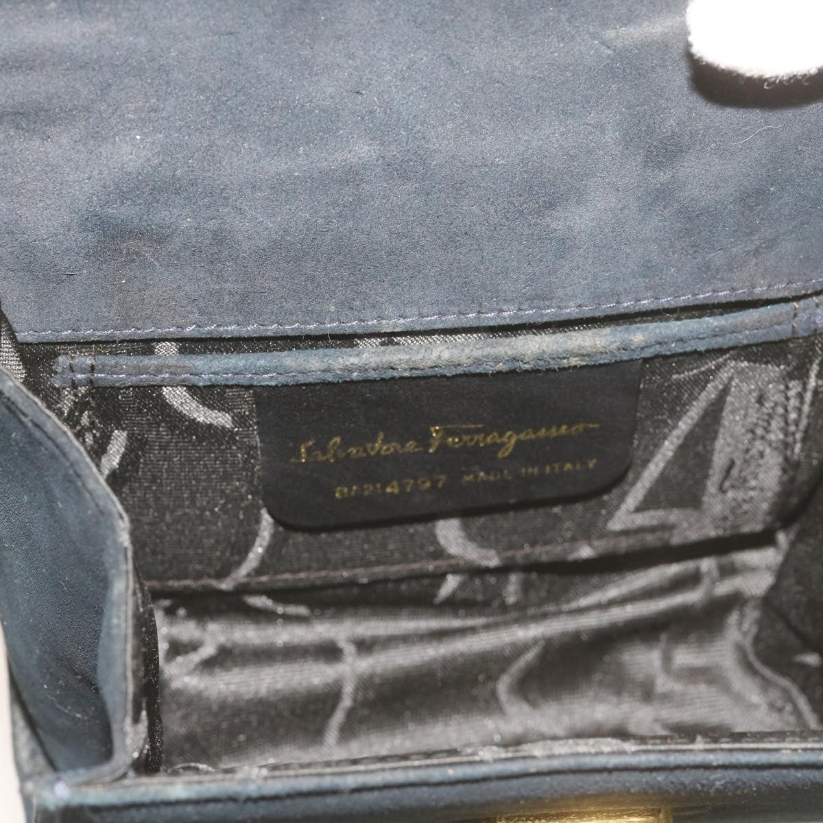Salvatore Ferragamo Gancini Shoulder Bag Suede, BLACK, SUEDE, Shoulder bag
