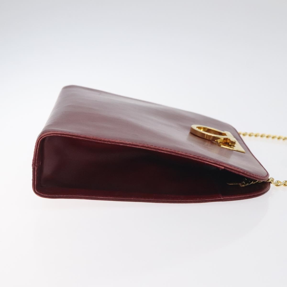 Salvatore Ferragamo Vintage Gancini Chain Shoulder Bag Leather, RED, LEATHER, Shoulder bag