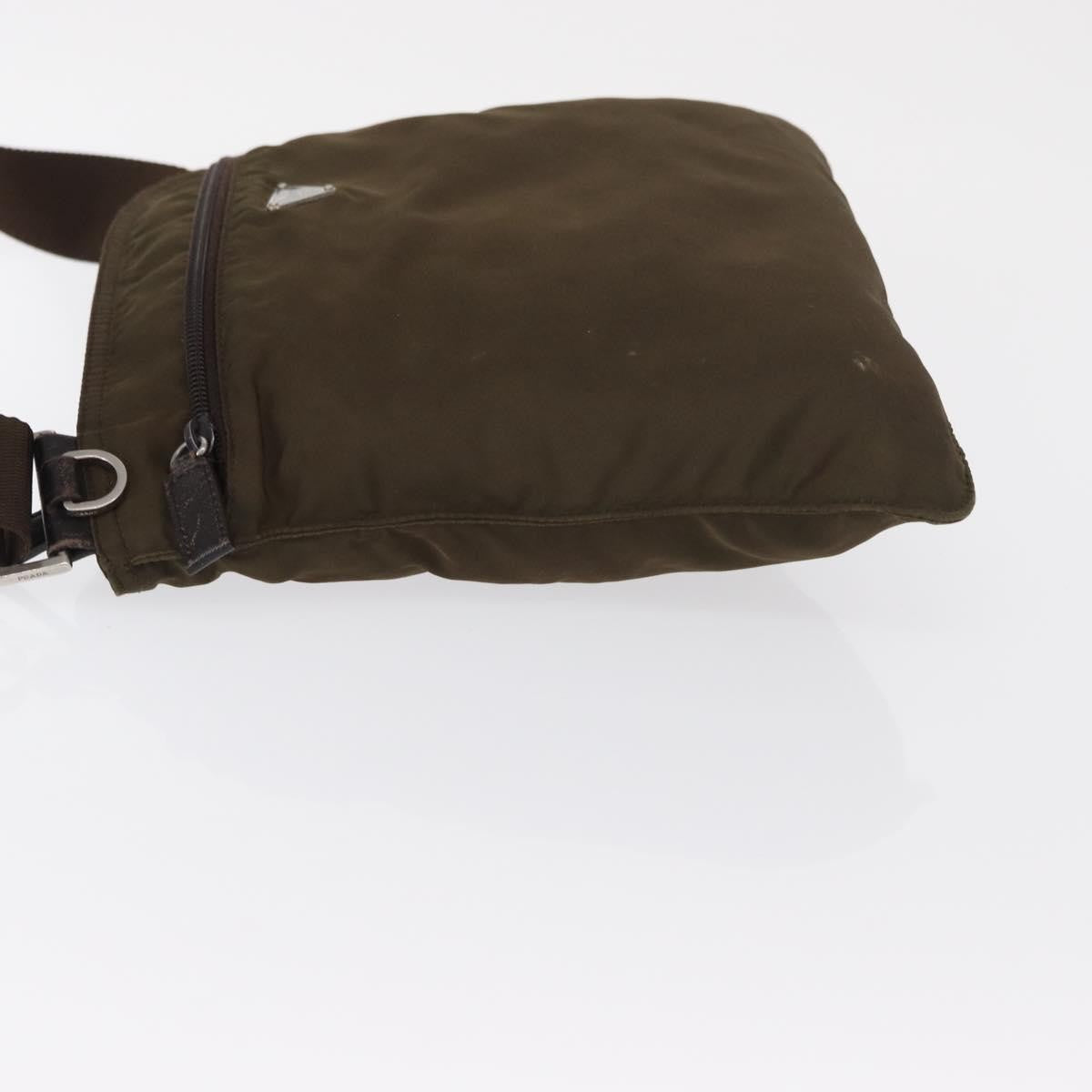 Prada Front Pocket Messenger Bag Tessuto, KHAKI, NYLON, Shoulder bag