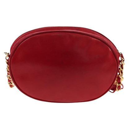 Chanel Vintage Oval CC Tassel Crossbody Bag Leather, RED, LEATHER, Shoulder bag