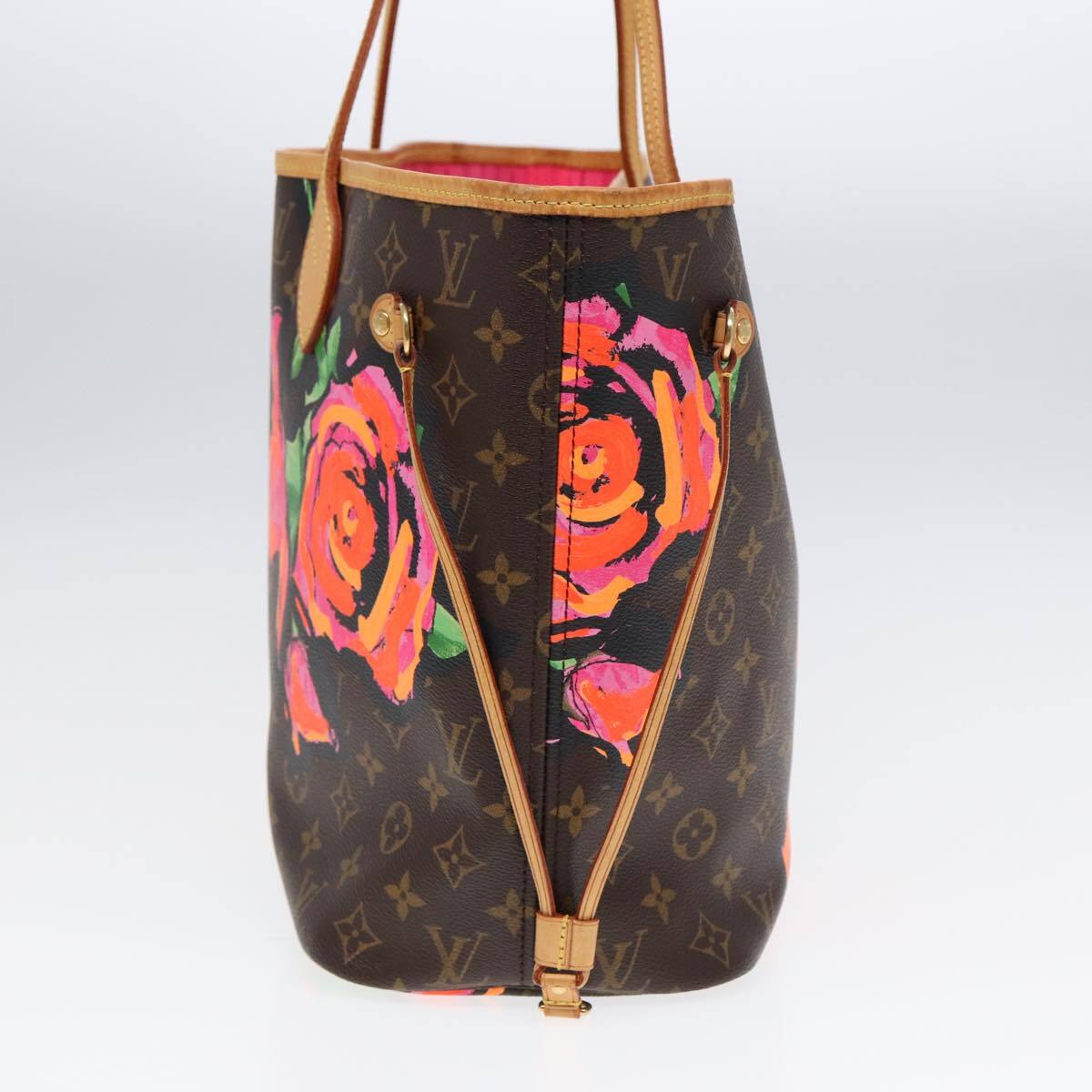 Louis Vuitton Neverfull Tote Limited Edition Monogram Roses, PINK, CANVAS, Tote bag