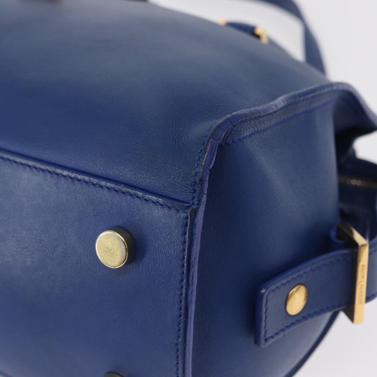 Saint Laurent Monogram Cabas Leather, BLUE, LEATHER, Handbag