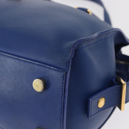 Saint Laurent Monogram Cabas Leather, BLUE, LEATHER, Handbag