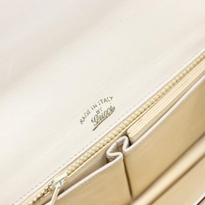 Gucci Vintage clutch Bag Leather, WHITE, LEATHER, Clutche & pouche