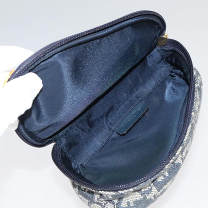 Christian Dior Vintage Saddle Coin Purse Diorissimo Canvas, NAVY, CANVAS, Wallets