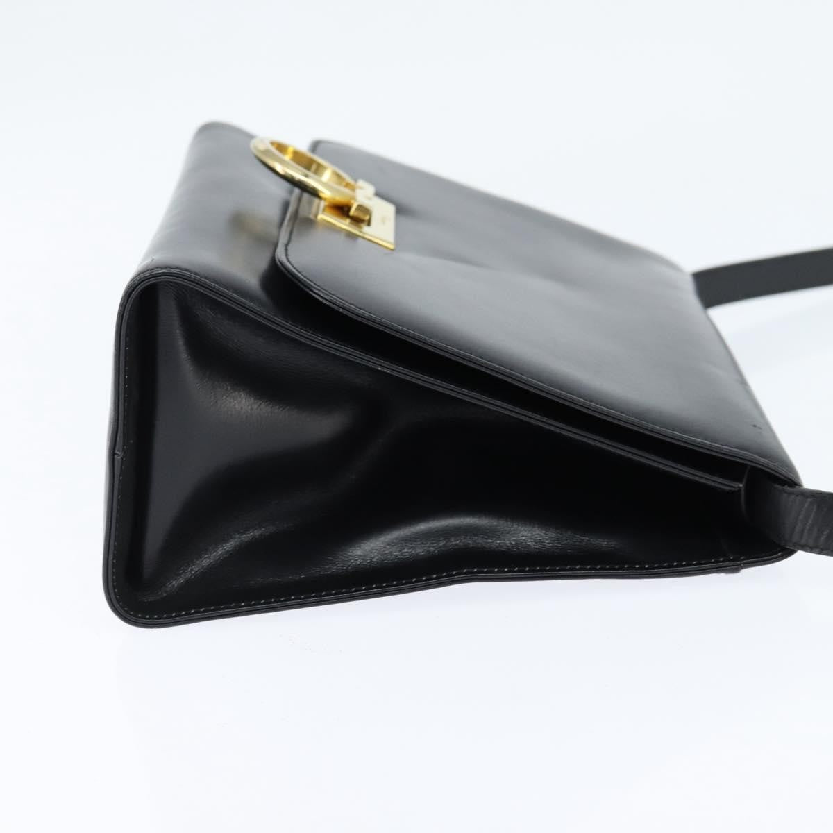 Salvatore Ferragamo Gancini Flap Shoulder bag Leather, BLACK, LEATHER, Shoulder bag